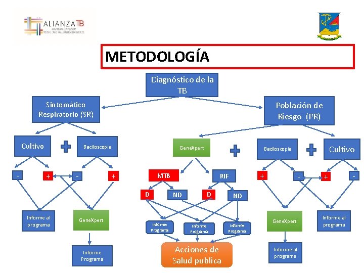 METODOLOGÍA Diagnóstico de la TB Sintomático Respiratorio (SR) Cultivo - Población de Riesgo (PR)