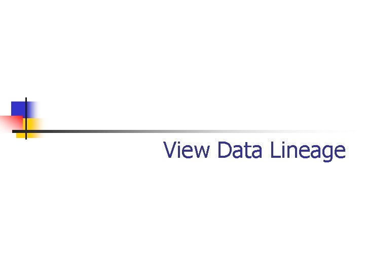 View Data Lineage 