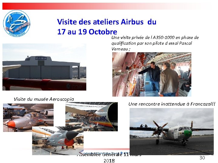 Visite des ateliers Airbus du 17 au 19 Octobre Une visite privée de l