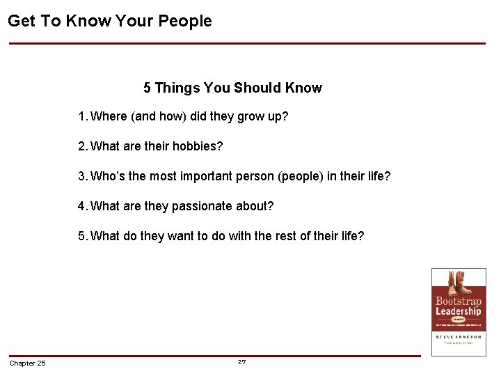 Get To Know Your People 5 Things You Should Know 1. Where (and how) Get To Know Your People 5 Things You Should Know 1. Where (and how)