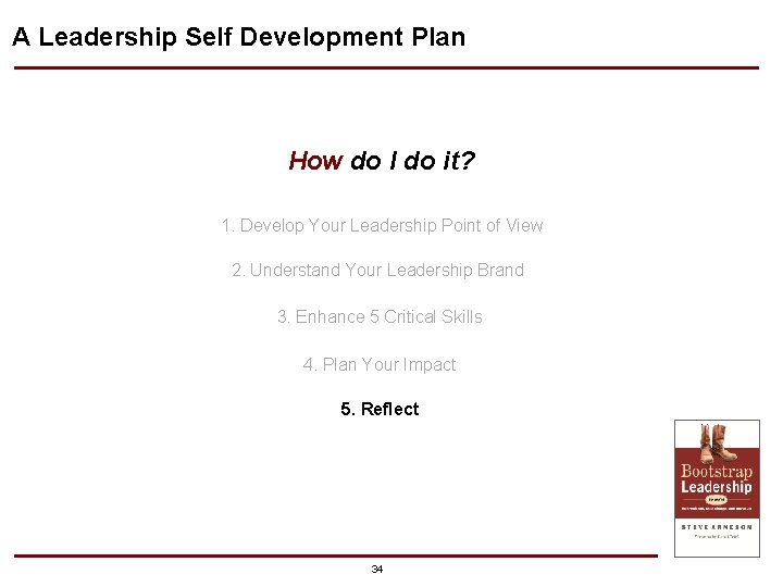 A Leadership Self Development Plan How do I do it? 1. Develop Your Leadership A Leadership Self Development Plan How do I do it? 1. Develop Your Leadership