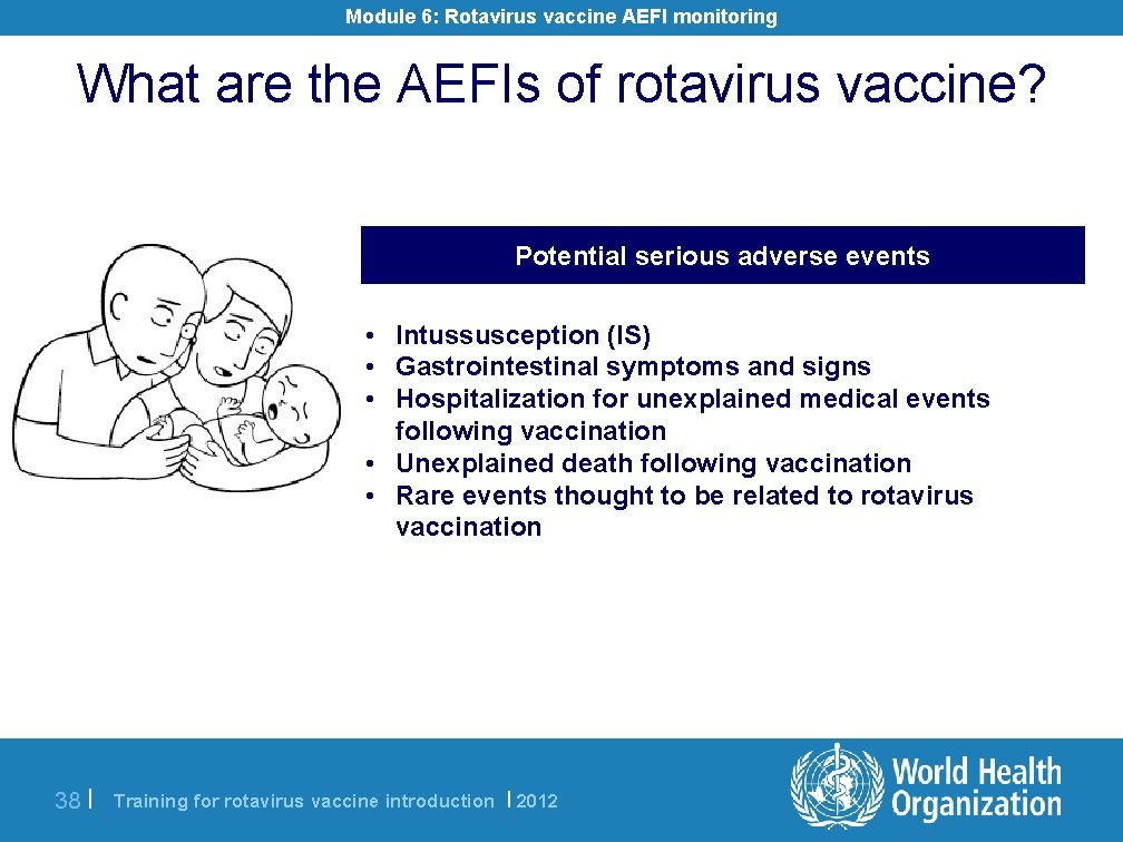 Module 6: Rotavirus vaccine AEFI monitoring What are the AEFIs of rotavirus vaccine? Potential
