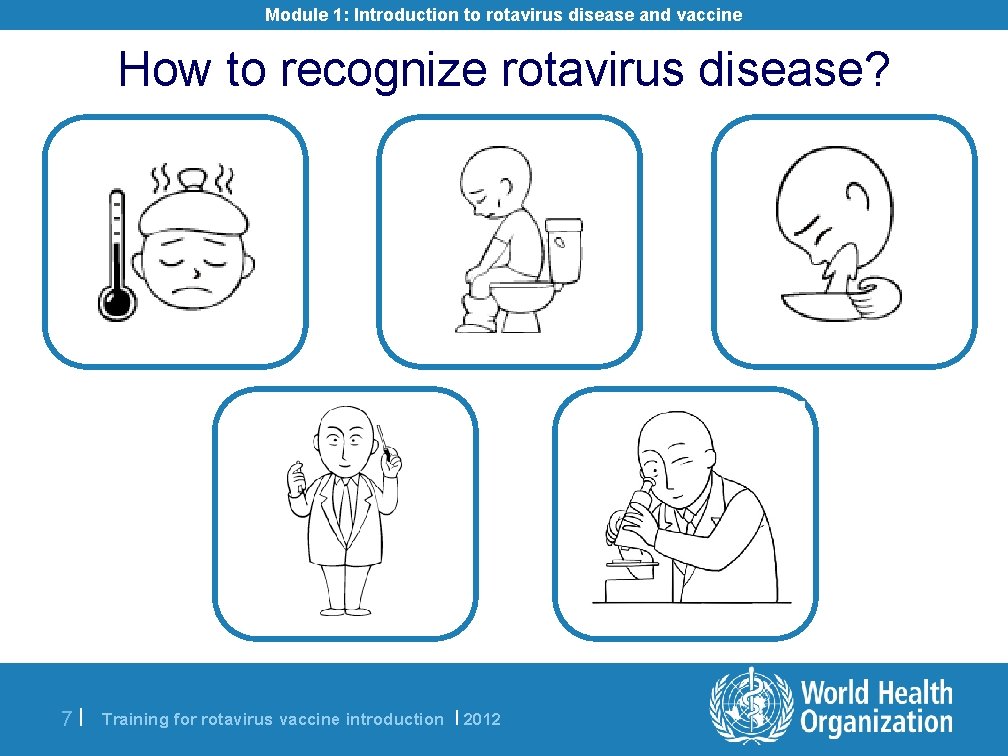Module 1: Introduction to rotavirus disease and vaccine How to recognize rotavirus disease? 7