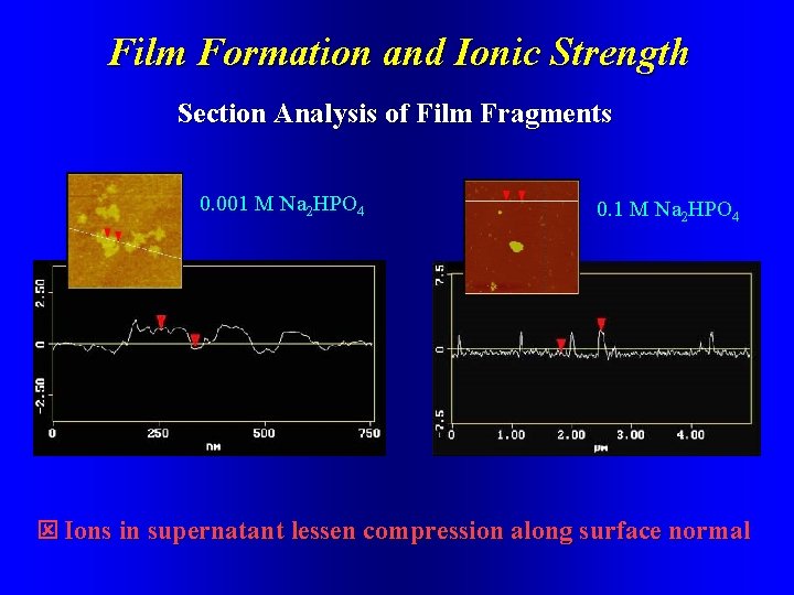 Film Formation and Ionic Strength Section Analysis of Film Fragments 0. 001 M Na