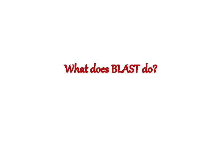 What does BLAST do? 