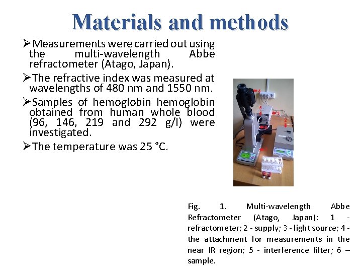 Materials and methods ØMeasurements were carried out using the multi-wavelength Abbe refractometer (Atago, Japan).