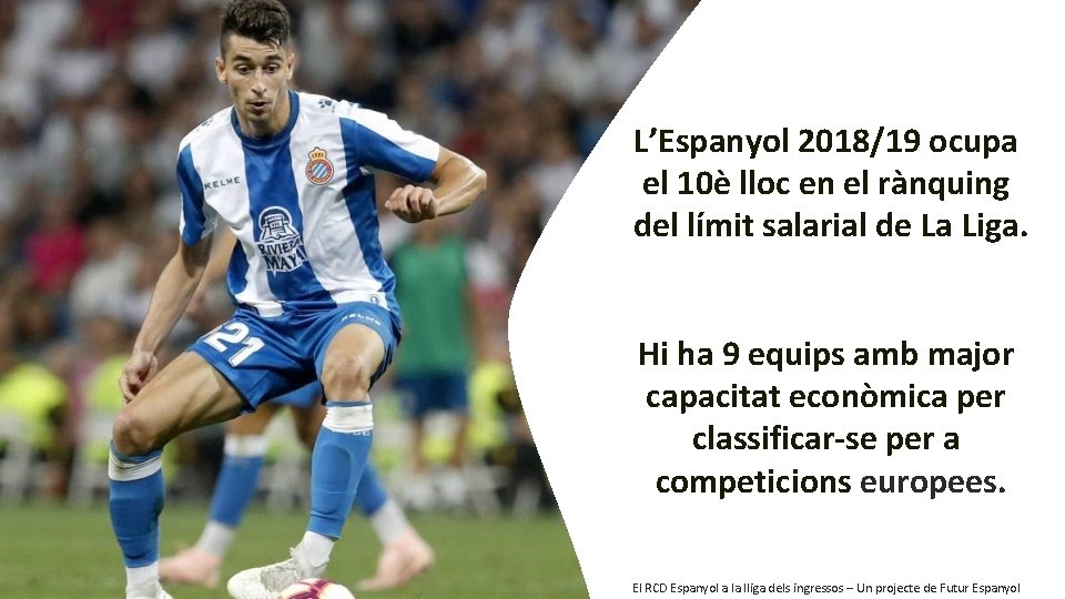 L’Espanyol 2018/19 ocupa el 10è lloc en el rànquing del límit salarial de La