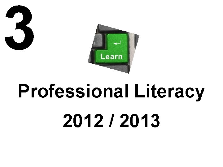 3 Professional Literacy 2012 / 2013 