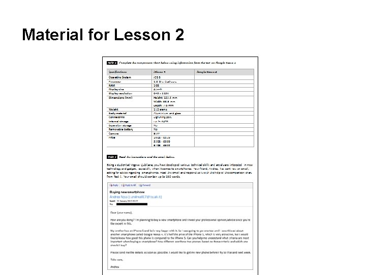 Material for Lesson 2 