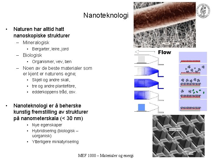 Nanoteknologi • Naturen har alltid hatt nanoskopiske strukturer – Mineralogisk • Bergarter, leire, jord