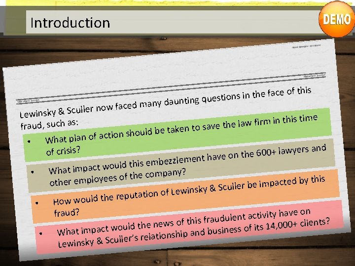 Introduction e of this the fac in s n io t s e u