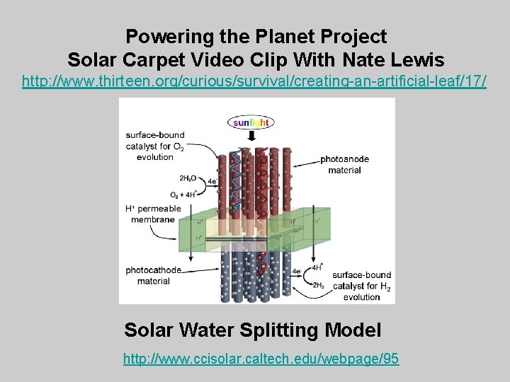 Powering the Planet Project Solar Carpet Video Clip With Nate Lewis http: //www. thirteen.