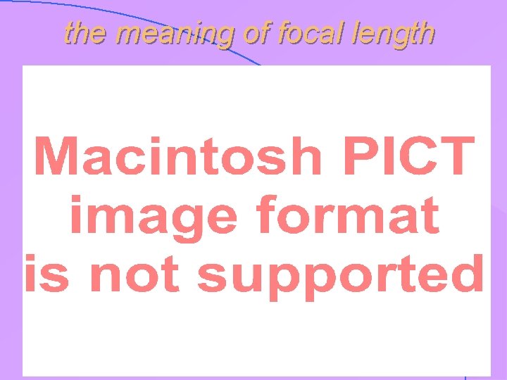 the meaning of focal length 