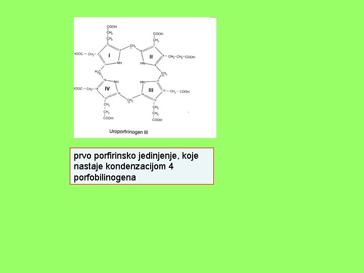 prvo porfirinsko jedinjenje, koje nastaje kondenzacijom 4 porfobilinogena 