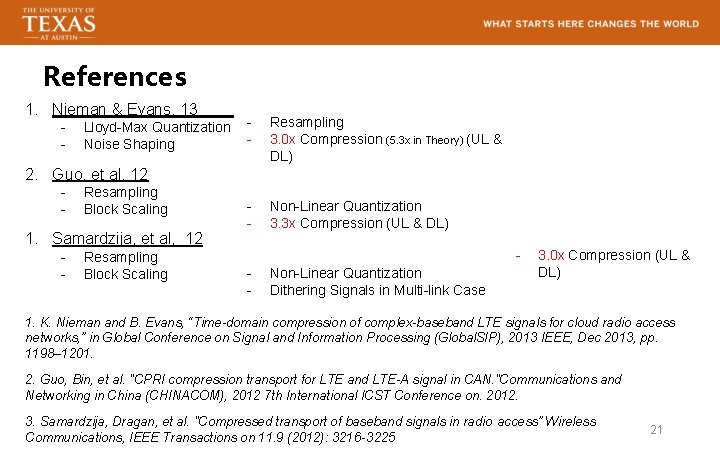 References 1. Nieman & Evans, 13 - Lloyd-Max Quantization Noise Shaping - Resampling 3.