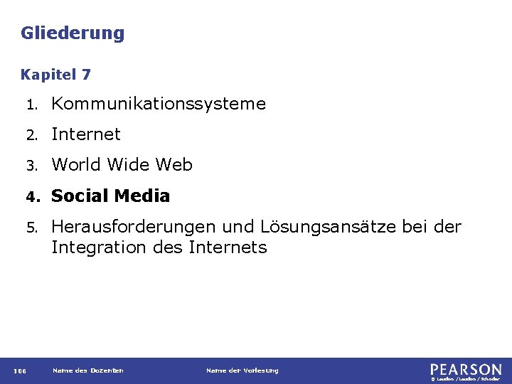 Gliederung Kapitel 7 1. Kommunikationssysteme 2. Internet 3. World Wide Web 4. Social Media