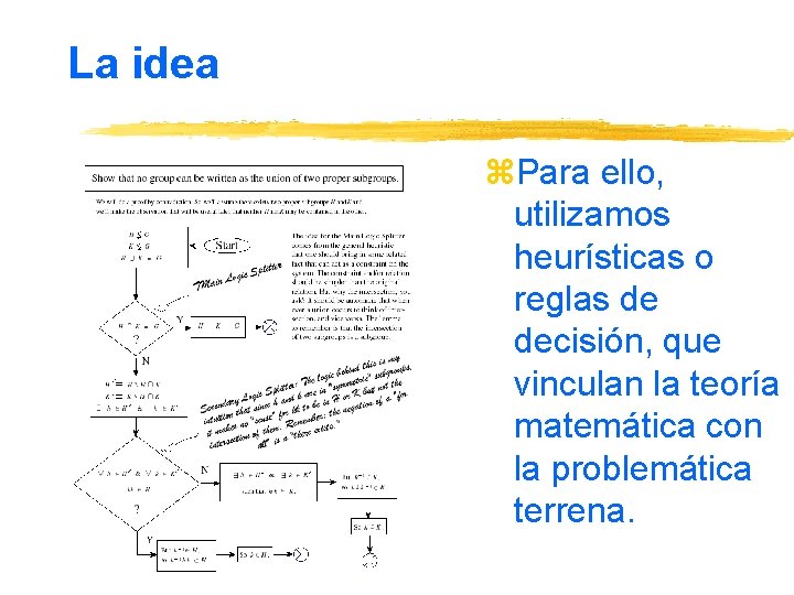 La idea z. Para ello, utilizamos heurísticas o reglas de decisión, que vinculan la