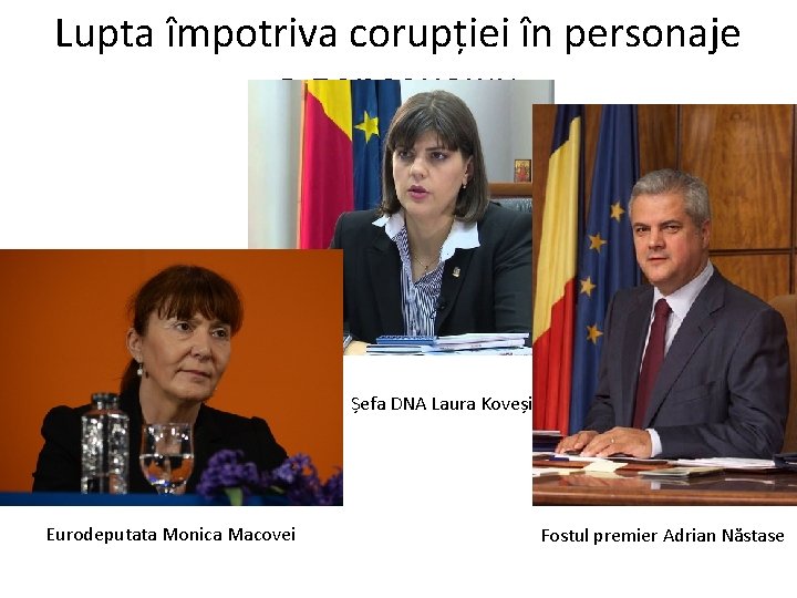 Lupta împotriva corupției în personaje в персонажи Șefa DNA Laura Koveși Eurodeputata Monica Macovei