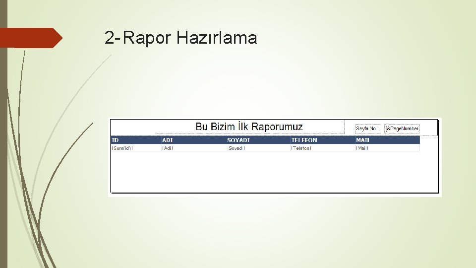 2 - Rapor Hazırlama 