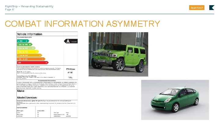 Right. Ship – Rewarding Sustainability Page 6 COMBAT INFORMATION ASYMMETRY 