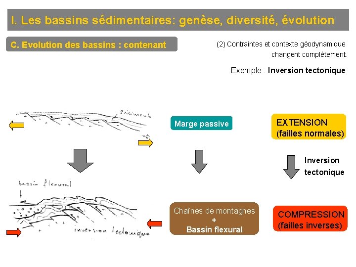 I. Les bassins sédimentaires: genèse, diversité, évolution C. Evolution des bassins : contenant (2)