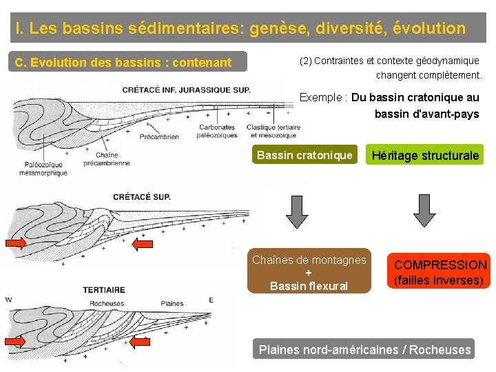 I. Les bassins sédimentaires: genèse, diversité, évolution C. Evolution des bassins : contenant (2)