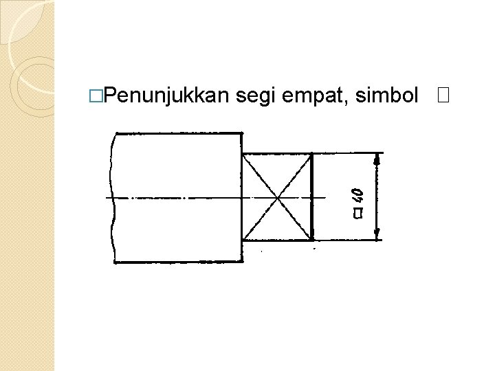 �Penunjukkan segi empat, simbol � 