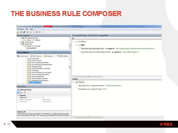 THE BUSINESS RULE COMPOSER P: 14 