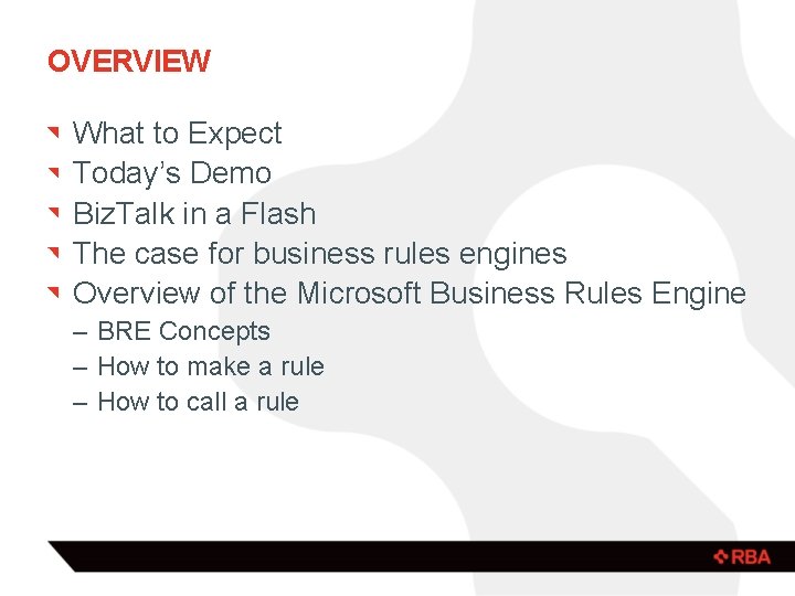 OVERVIEW What to Expect Today’s Demo Biz. Talk in a Flash The case for