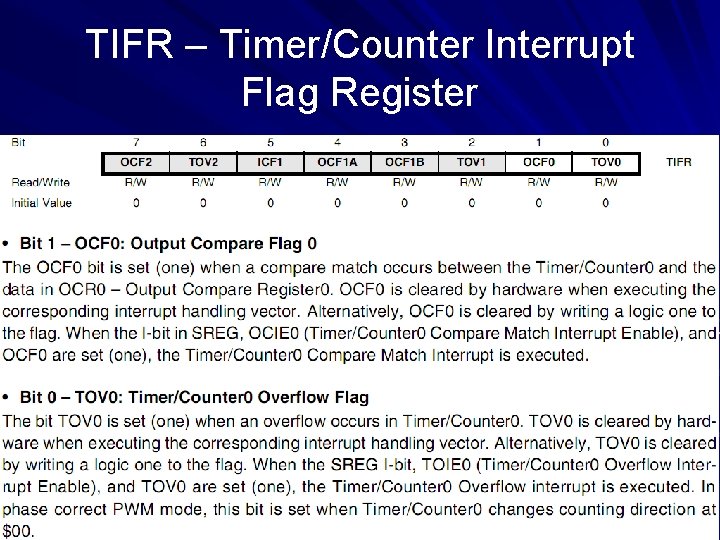 TIFR – Timer/Counter Interrupt Flag Register 