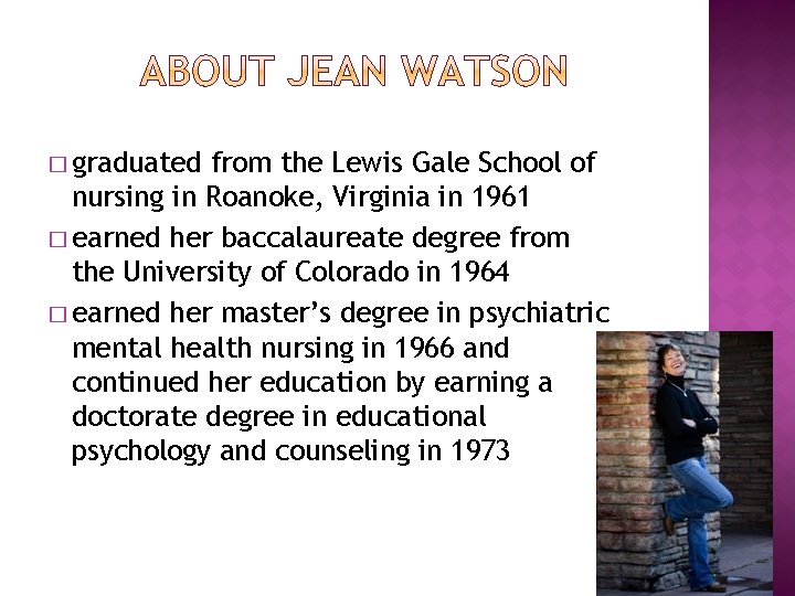 � graduated from the Lewis Gale School of nursing in Roanoke, Virginia in 1961