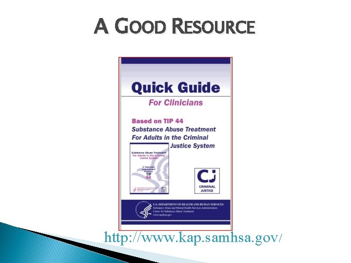 A GOOD RESOURCE http: //www. kap. samhsa. gov/ 