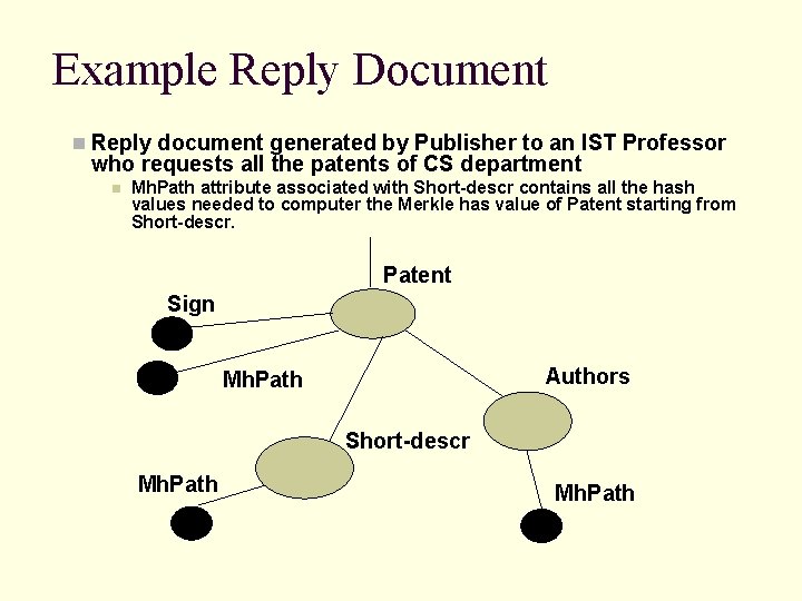 Example Reply Document n Reply document generated by Publisher to an IST Professor who
