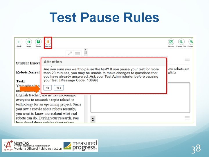 Test Pause Rules 38 