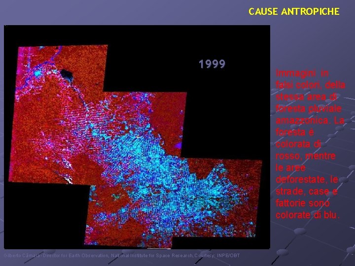 CAUSE ANTROPICHE 1973 1991 1999 Gilberto Câmara -Director for Earth Observation, National Institute for