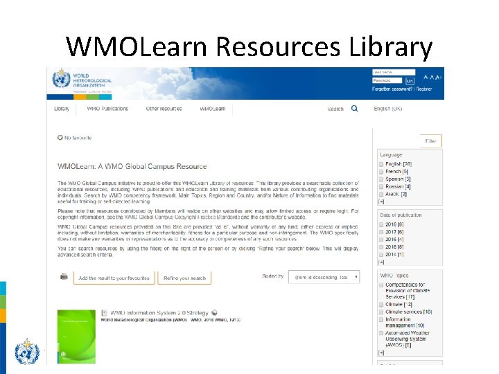 WMOLearn Resources Library 