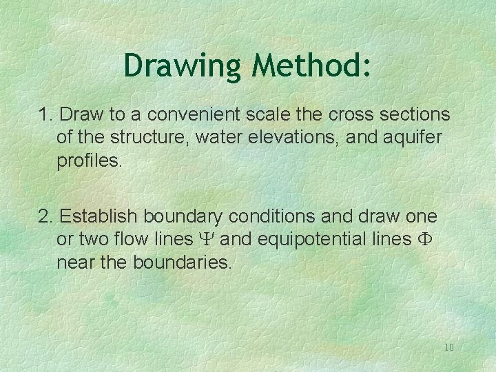 Drawing Method: 1. Draw to a convenient scale the cross sections of the structure,