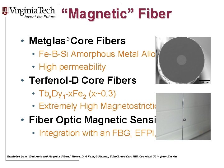 “Magnetic” Fiber Title Here • Metglas® Core Fibers • Fe-B-Si Amorphous Metal Alloy •
