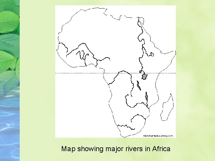 Map showing major rivers in Africa 