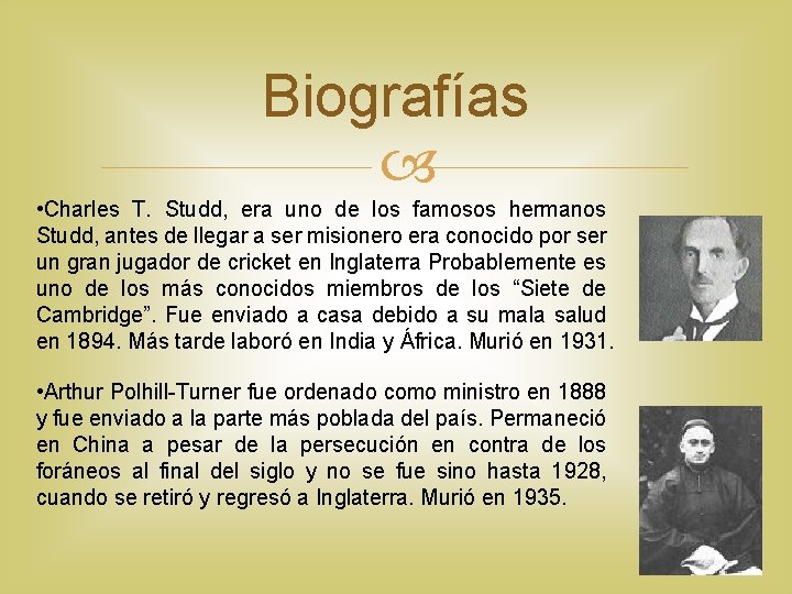 Biografías • Charles T. Studd, era uno de los famosos hermanos Studd, antes de