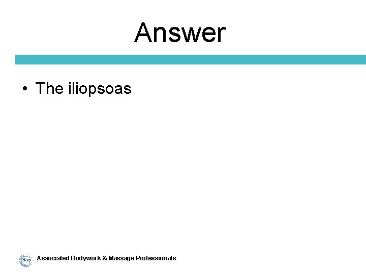 Answer • The iliopsoas Associated Bodywork & Massage Professionals 