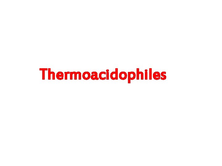 Thermoacidophiles 