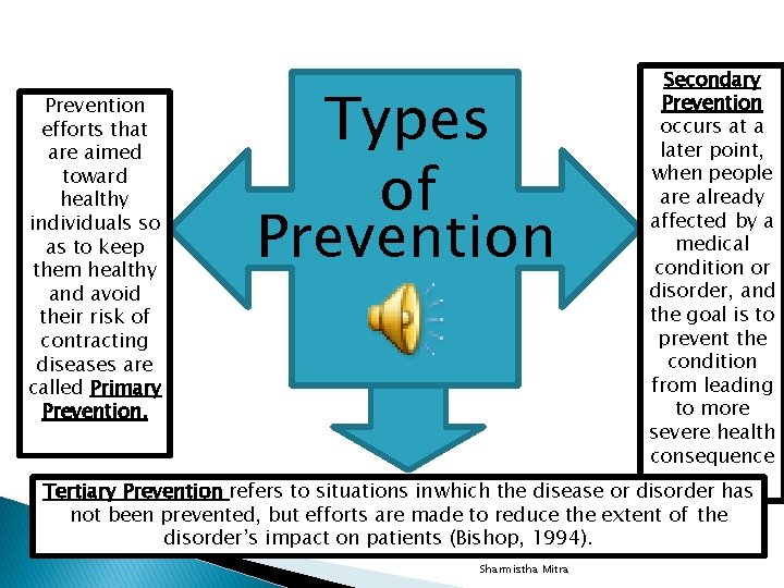 Secondary Prevention occurs at a efforts that later point, are aimed when people toward