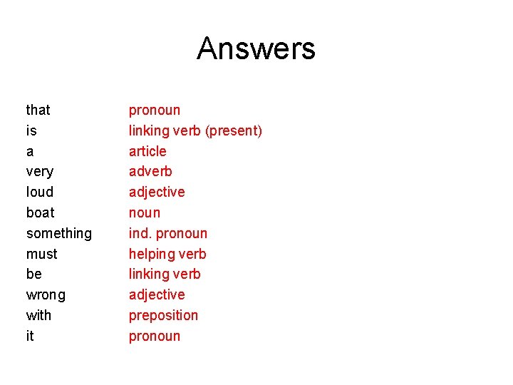 Answers that is a very loud boat something must be wrong with it pronoun