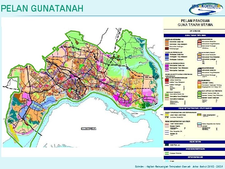 PELAN GUNATANAH Sumber : Kajian Rancangan Tempatan Daerah Johor Bahru 2002 - 2020 