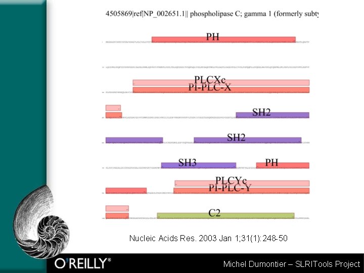 Nucleic Acids Res. 2003 Jan 1; 31(1): 248 -50 Michel Dumontier – SLRITools Project