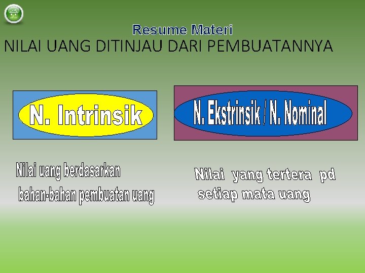 Resume Materi NILAI UANG DITINJAU DARI PEMBUATANNYA 