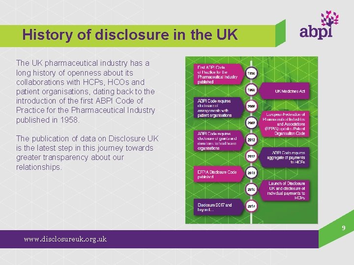 History of disclosure in the UK The UK pharmaceutical industry has a long history