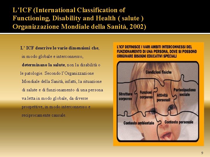 L’ICF (International Classification of Functioning, Disability and Health ( salute ) Organizzazione Mondiale della