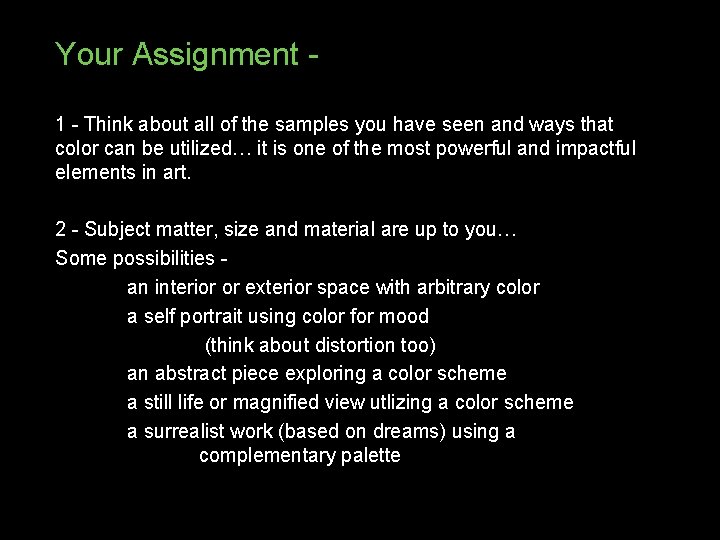 Your Assignment 1 - Think about all of the samples you have seen and